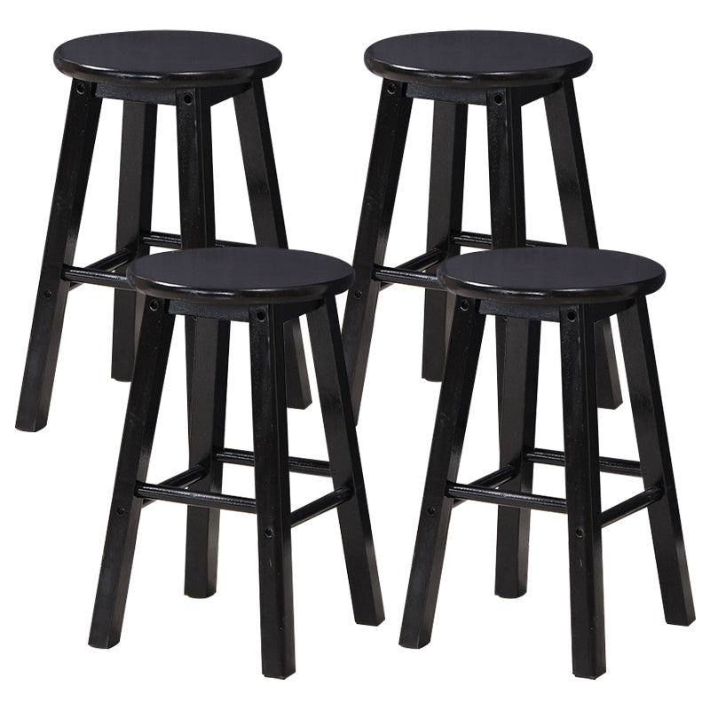 Dining Room Simple Style Wood Barstool Wood 4 Legs Bar Stool with Pedal