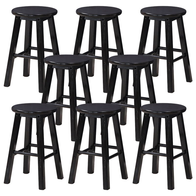 Dining Room Simple Style Wood Barstool Wood 4 Legs Bar Stool with Pedal