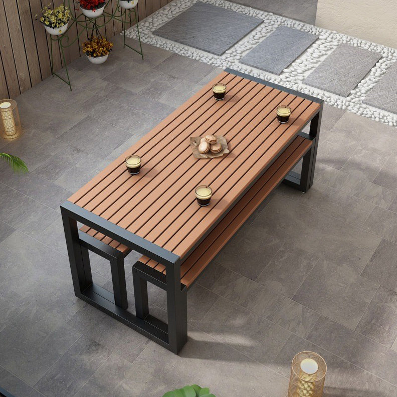 Industrial 1/3/5 Pieces Dining Set Rectangle Wood Dining Table for Courtyard