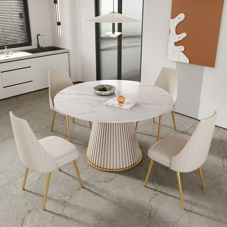 Traditional Luxury Dining Table Round Sintered Stone Table for Home