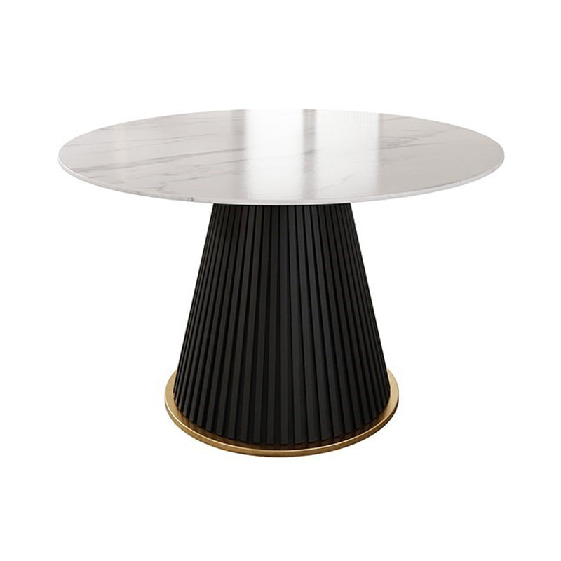 Traditional Luxury Dining Table Round Sintered Stone Table for Home