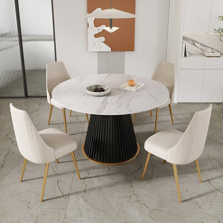 Traditional Luxury Dining Table Round Sintered Stone Table for Home