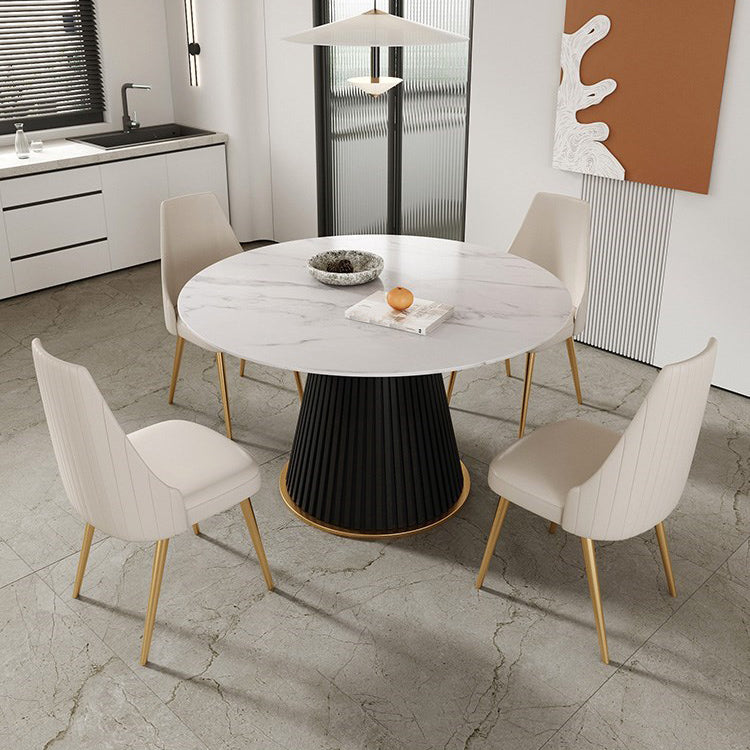 Traditional Luxury Dining Table Round Sintered Stone Table for Home