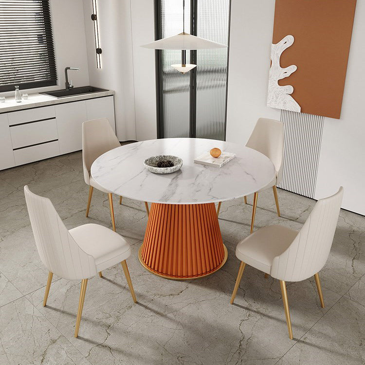 Traditional Luxury Dining Table Round Sintered Stone Table for Home