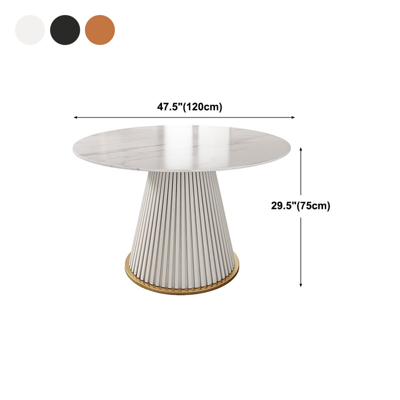 Traditional Luxury Dining Table Round Sintered Stone Table for Home