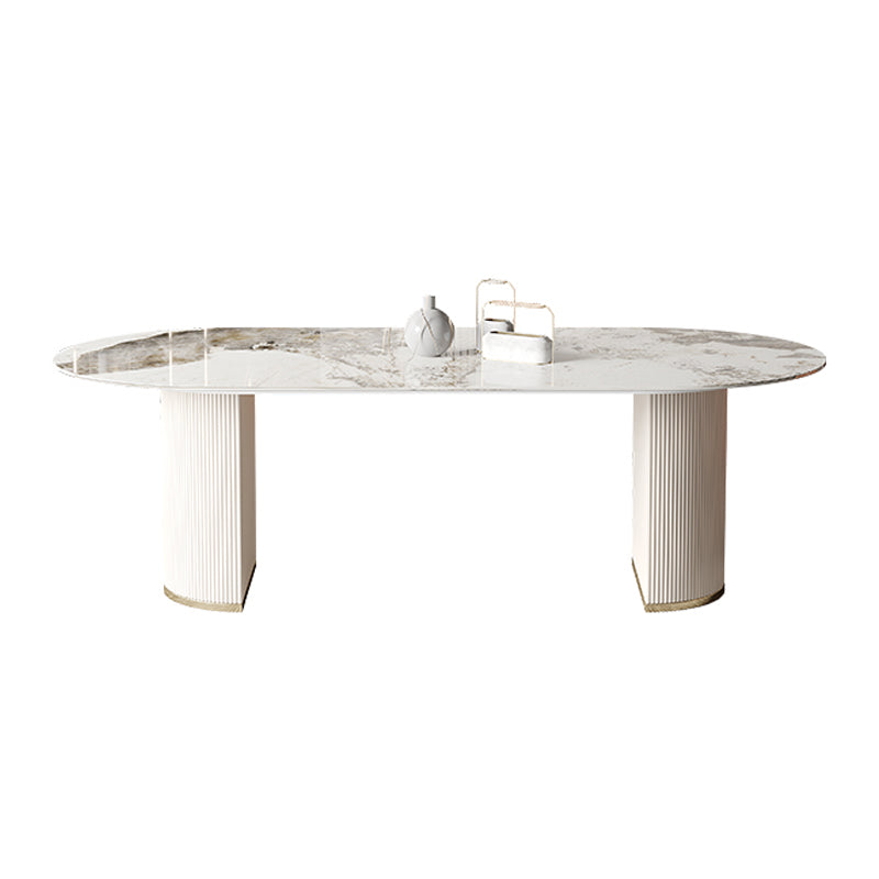 Stone Dining Table Contemporary Style Oval Dining Site Table for Home