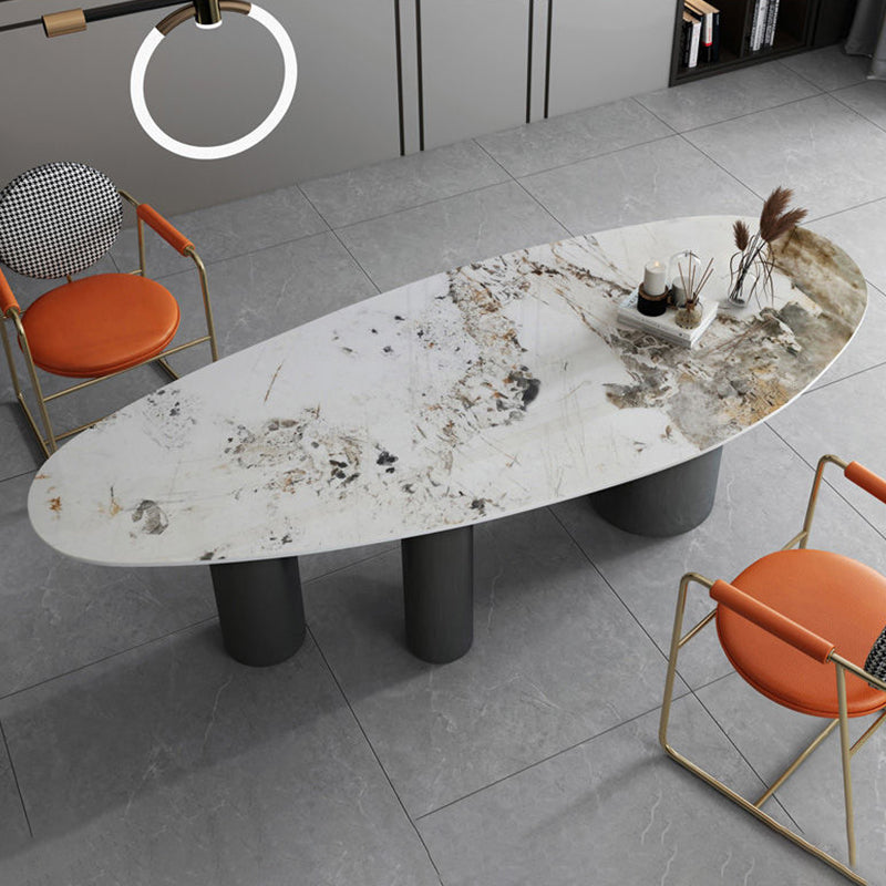 Oval Traditional Luxury Stone Table Standard Height Dining Table