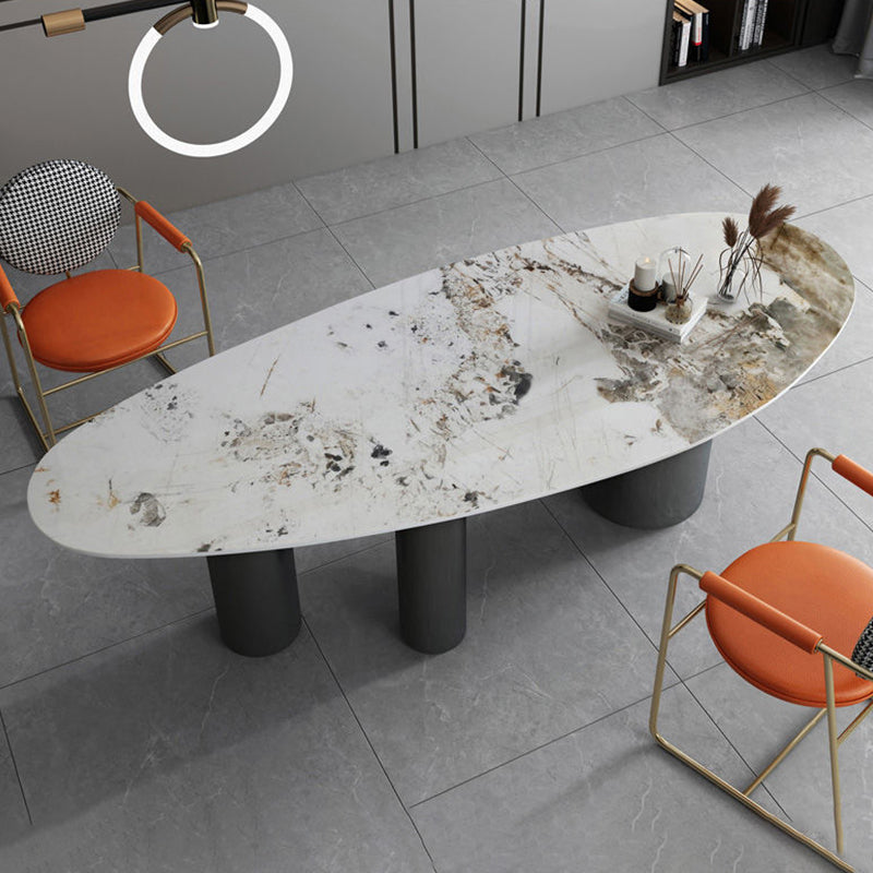 Oval Traditional Luxury Stone Table Standard Height Dining Table
