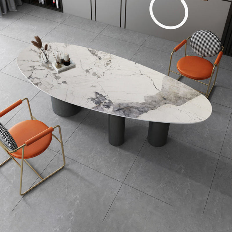 Oval Traditional Luxury Stone Table Standard Height Dining Table