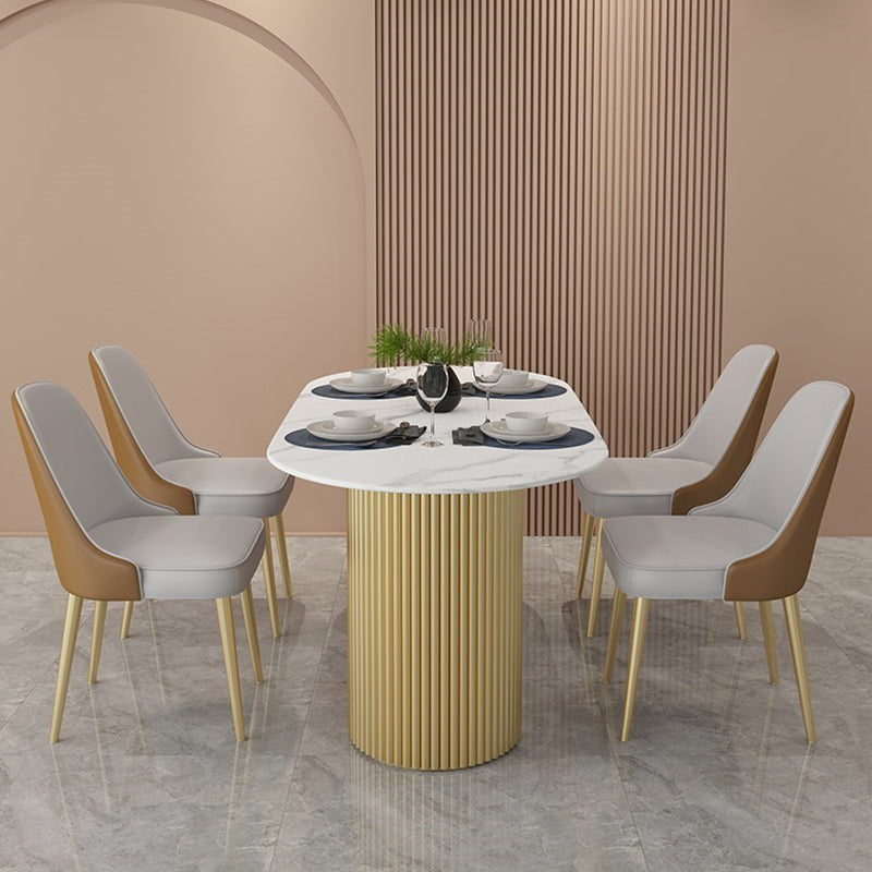 Traditional Luxury Dining Table Oval Double Pedestal Table for Home