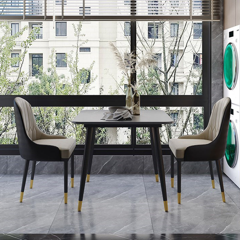 Industrial Style Dining Table Sintered Stone 4 Legs Table for Home