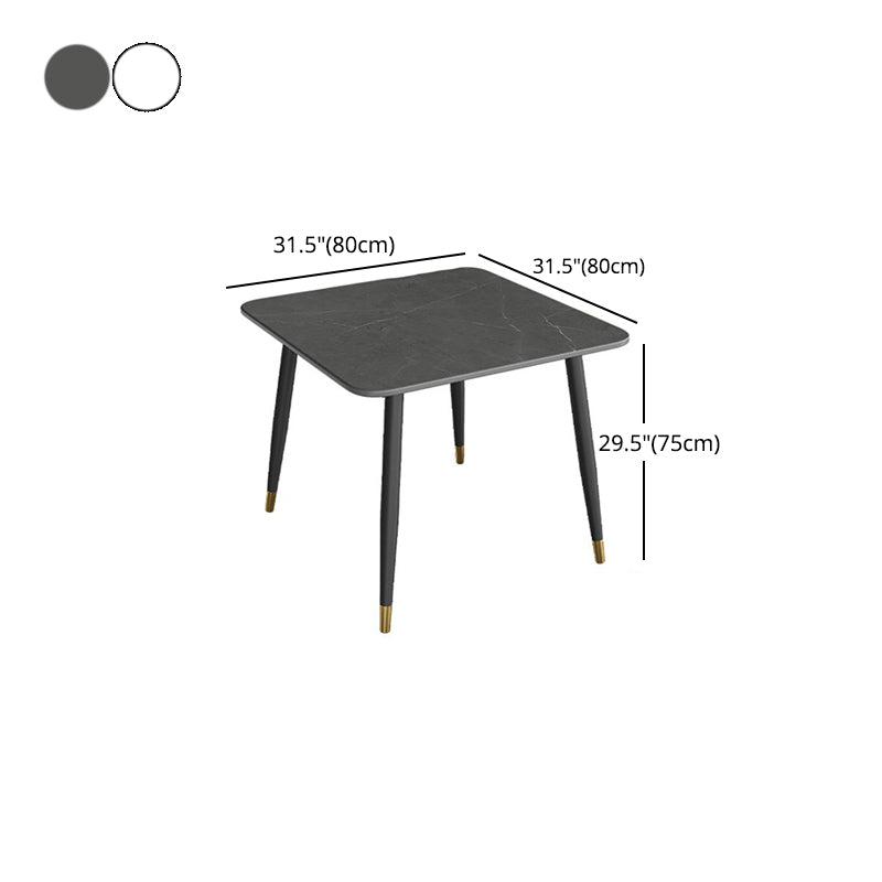 Industrial Style Dining Table Sintered Stone 4 Legs Table for Home