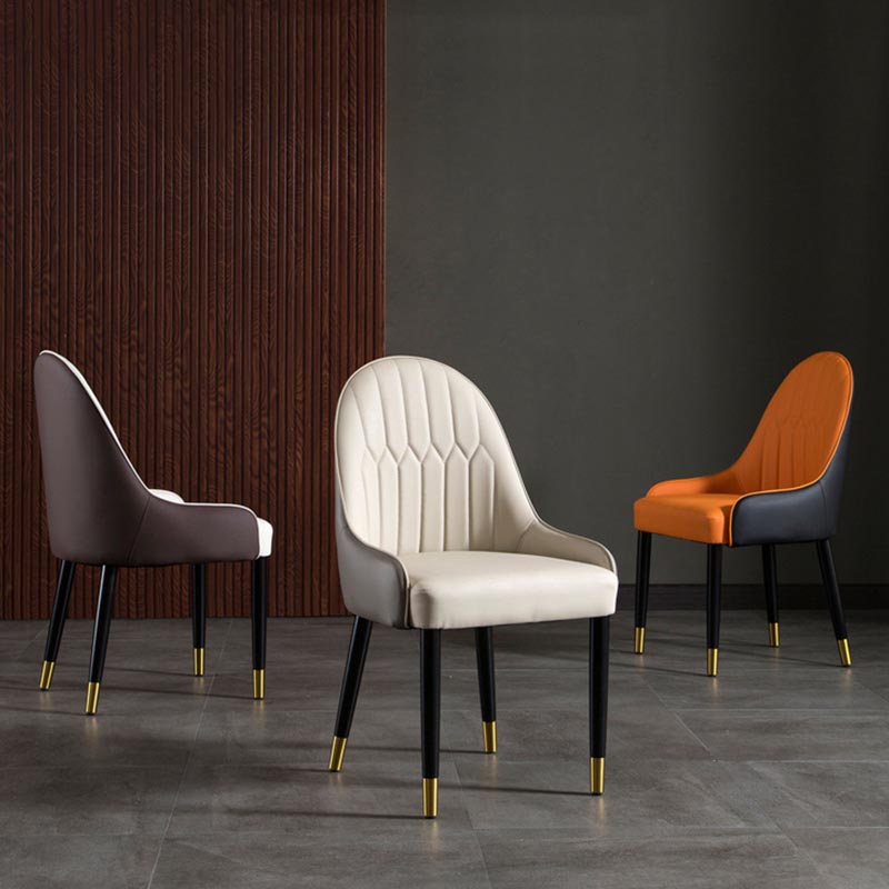 Glam Wood Dining Chairs Parsons Chair in Matte Finish for Home