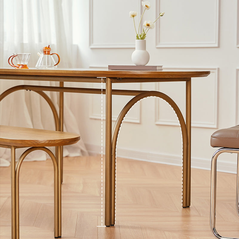 Modern Solid Wood Dinner Room Kitchen Table Oval Dinette Table in Natural