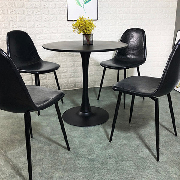 Round Dining Table Modern Tulip Base Fixed Table of Sintered Stone