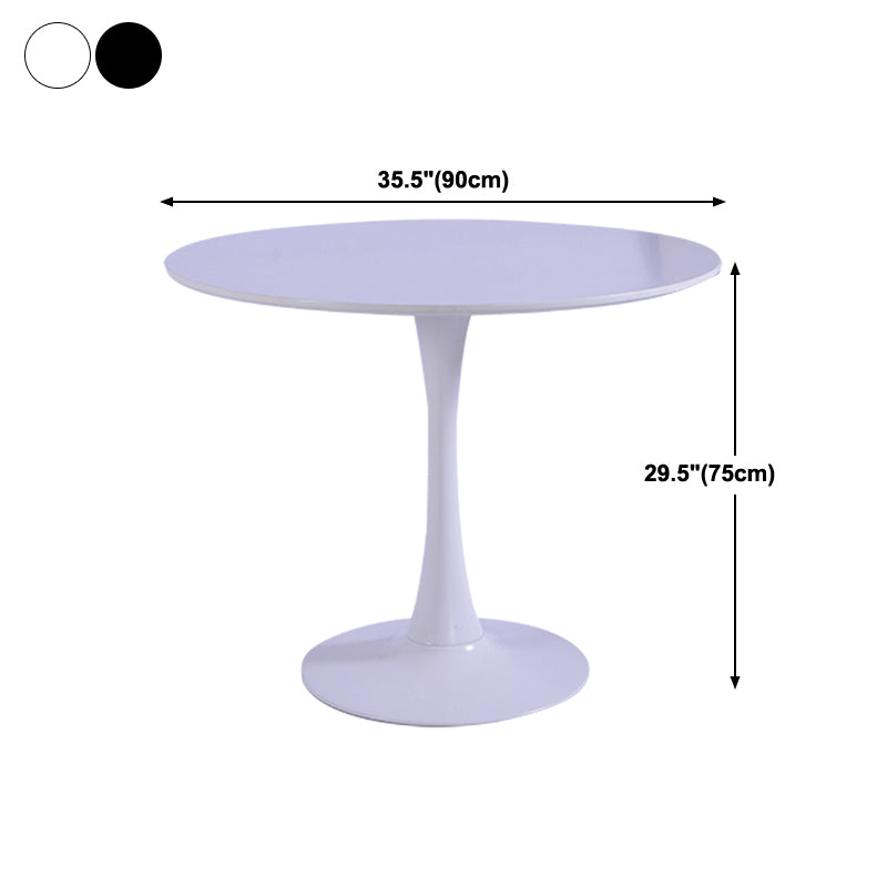 Round Dining Table Modern Tulip Base Fixed Table of Sintered Stone