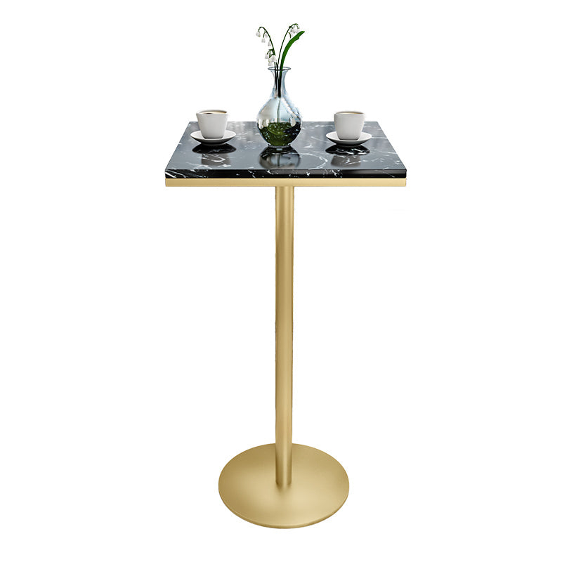 1/2/3 Pieces Glam Iron Bar Table Set Faux Marble Top Bistro Set with Pedestal