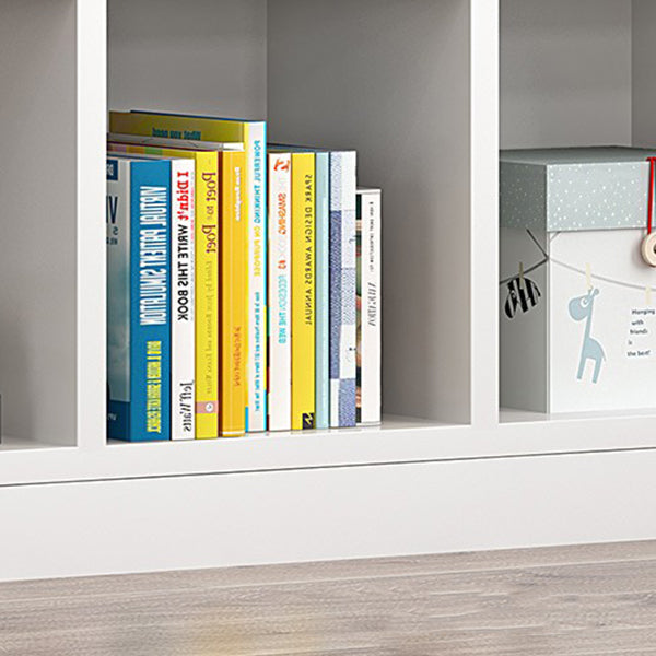 Wood Bookshelf White Contemporary Style Bookcase for Home Office