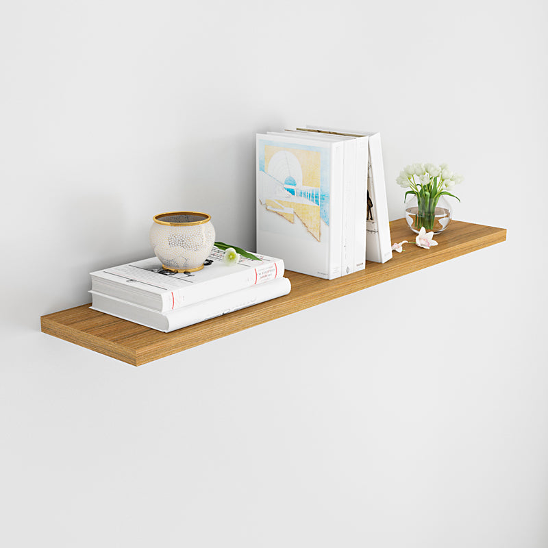 Contemporary Wood Bookshelf Closed Back Wall Mounted Bookcase for Office