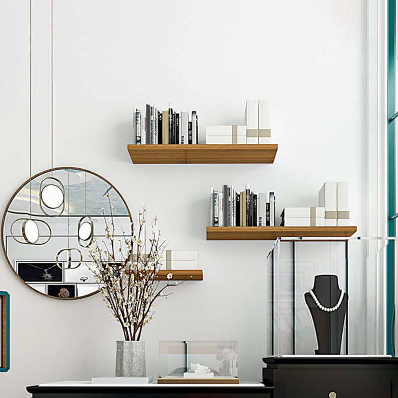 Contemporary Wood Bookshelf Closed Back Wall Mounted Bookcase for Office