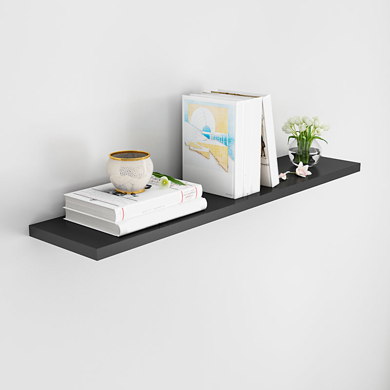 Contemporary Wood Bookshelf Closed Back Wall Mounted Bookcase for Office