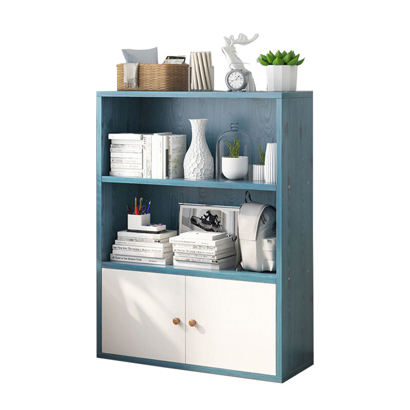 Modern Home Wood Bookcase 24"W Standard Book Shelf With Doors