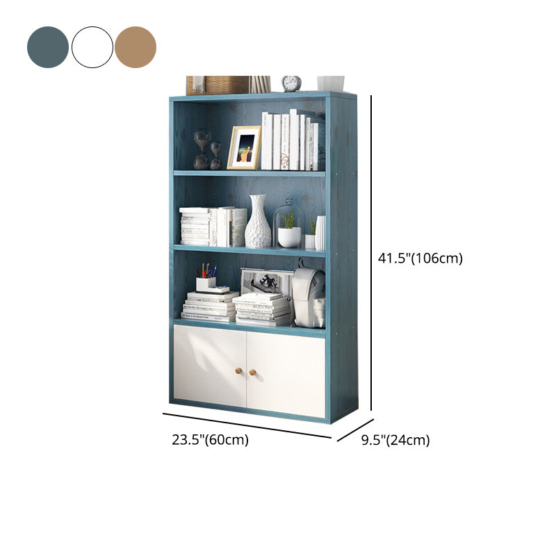 Modern Home Wood Bookcase 24"W Standard Book Shelf With Doors