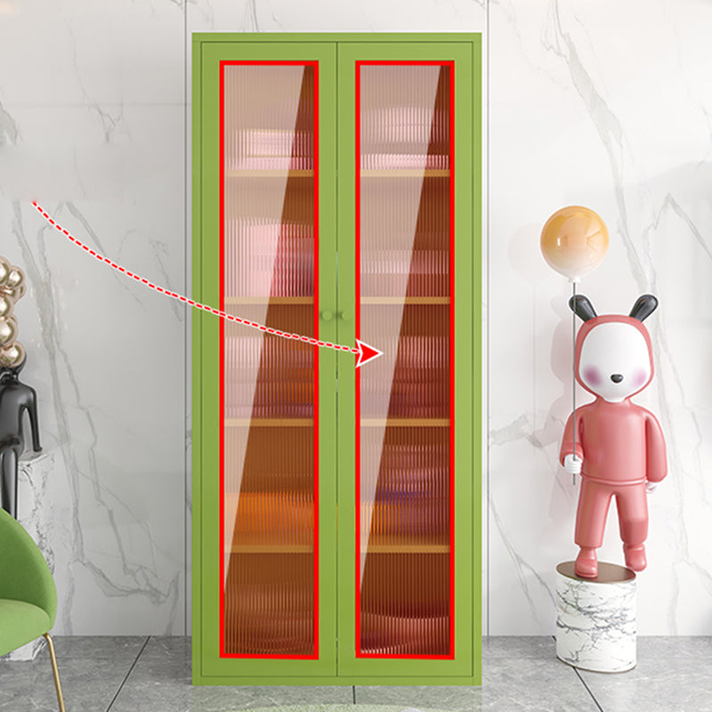 Modern Style Standard Bookshelf Metal Closed Back Bookcase with Door for Home Office