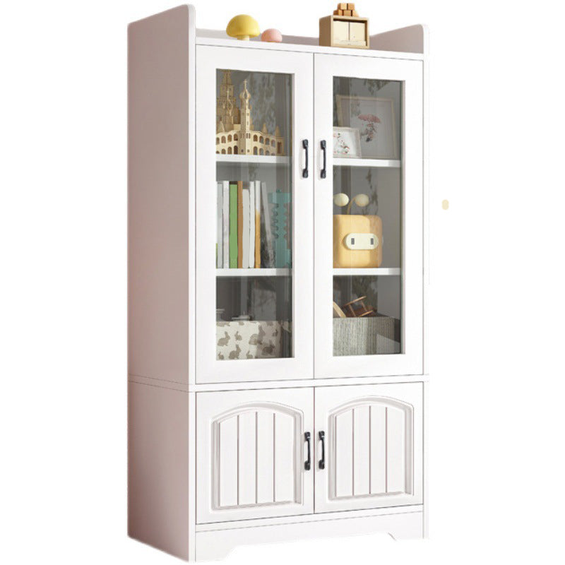 Modern Style Bookcase Wood Closed Back Standard Bookshelf with Door for Home Office