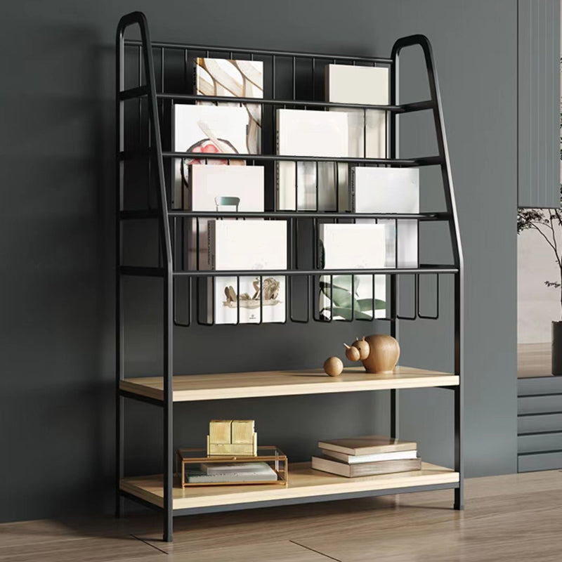 Modern Style Bookcase Metal Open Back Ladder Bookshelf for Home Office