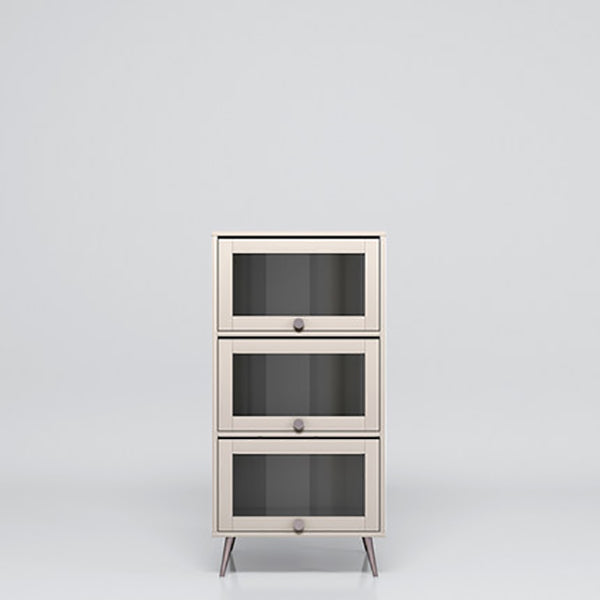 Modern Style Bookcase Wood Bookshelf with Door for Home Office