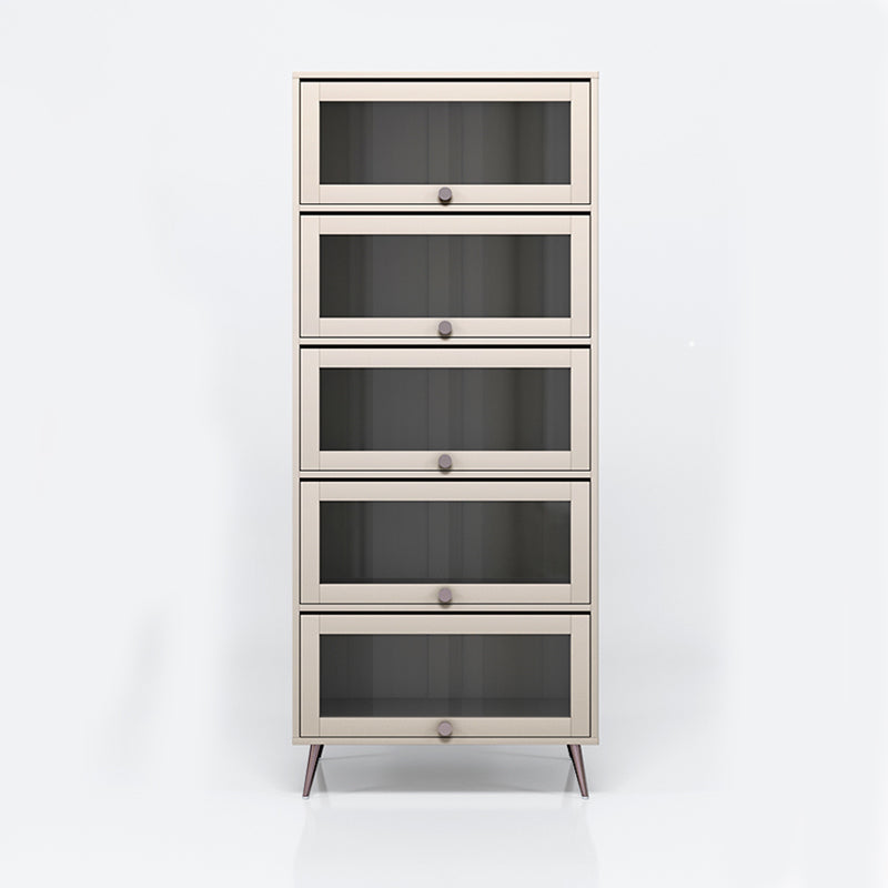 Modern Style Bookcase Wood Bookshelf with Door for Home Office