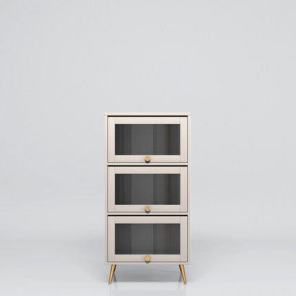 Modern Style Bookcase Wood Bookshelf with Door for Home Office