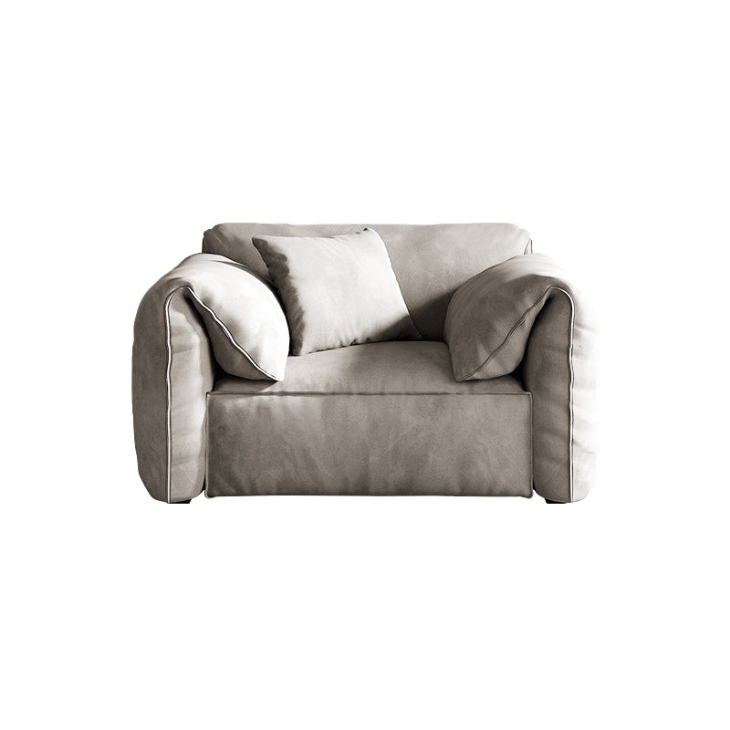 Faux Leather Stationary Living Room Pillow Top Arm Green Seating