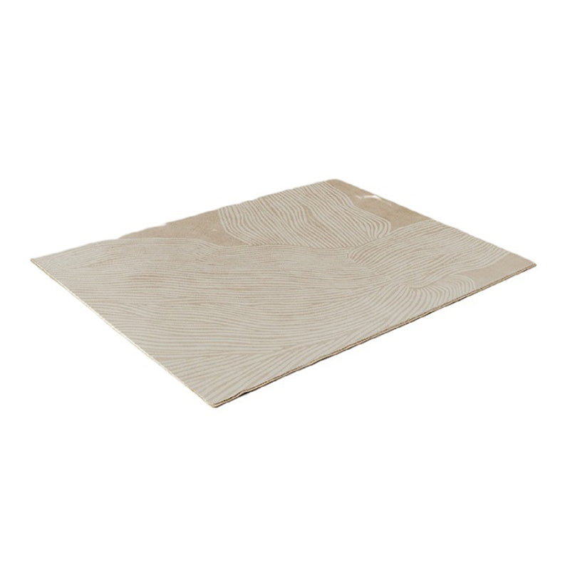 Light Brown Striped Rug Polyester Casual Rug Washable Rug for Living Room