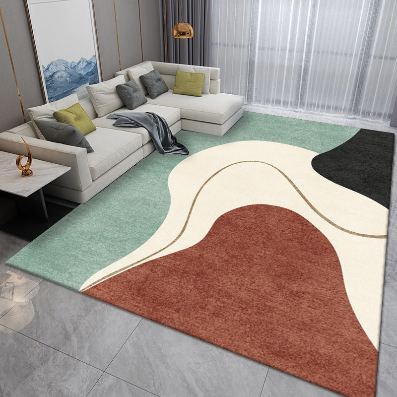 Pink Modern Rug Polyester Irregular Color Lump Rug Washable Rug for Living Room