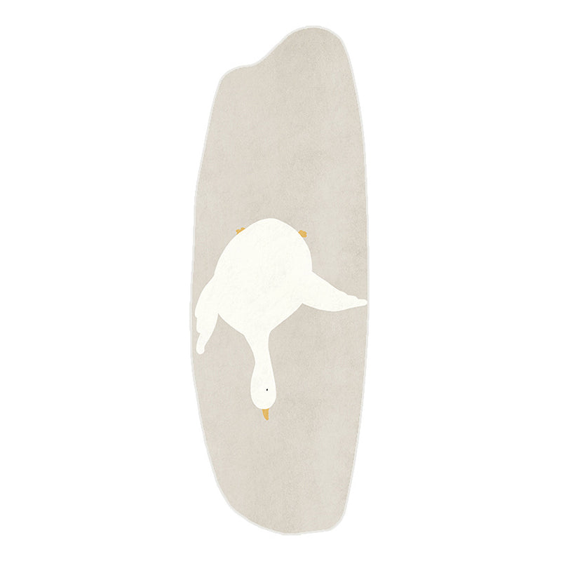 Apricot Simple Rug Polyester Duck Indoor Rug Non-Slip Backing Rug for Sitting Room