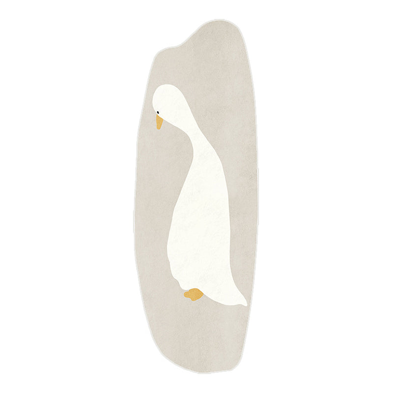 Apricot Simple Rug Polyester Duck Indoor Rug Non-Slip Backing Rug for Sitting Room