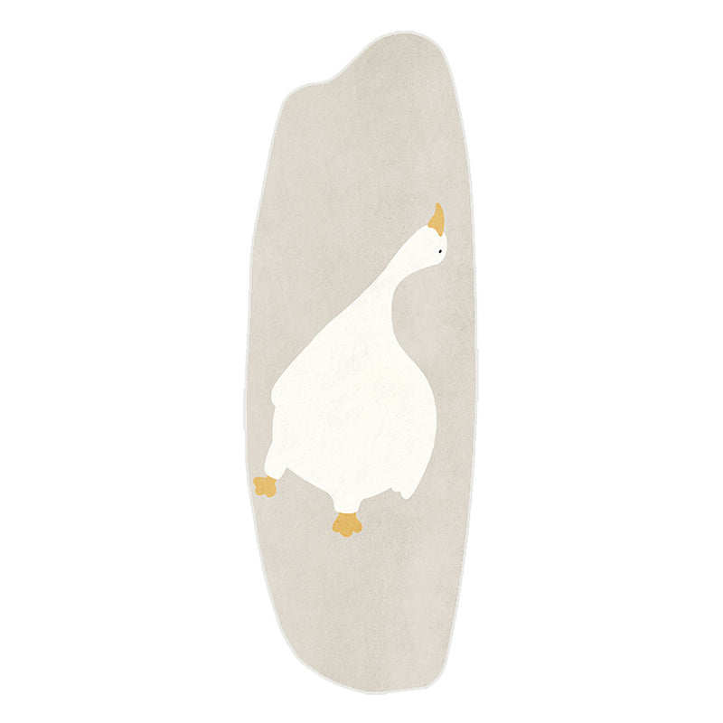 Apricot Simple Rug Polyester Duck Indoor Rug Non-Slip Backing Rug for Sitting Room