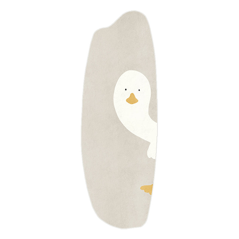 Apricot Simple Rug Polyester Duck Indoor Rug Non-Slip Backing Rug for Sitting Room