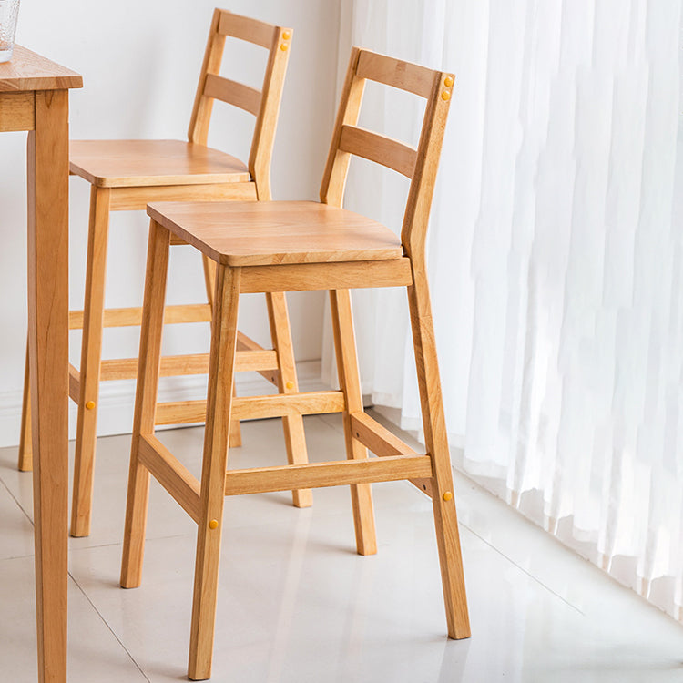 Cafe Simple Solid Wood Barstool Indoor Bar Stool with Backrest