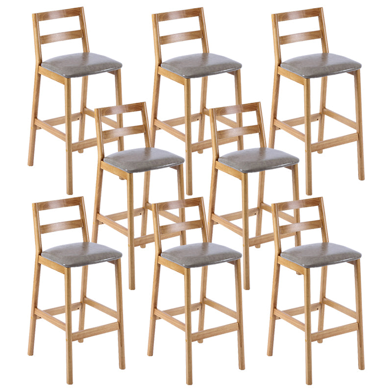 Cafe Simple Solid Wood Barstool Indoor Bar Stool with Backrest