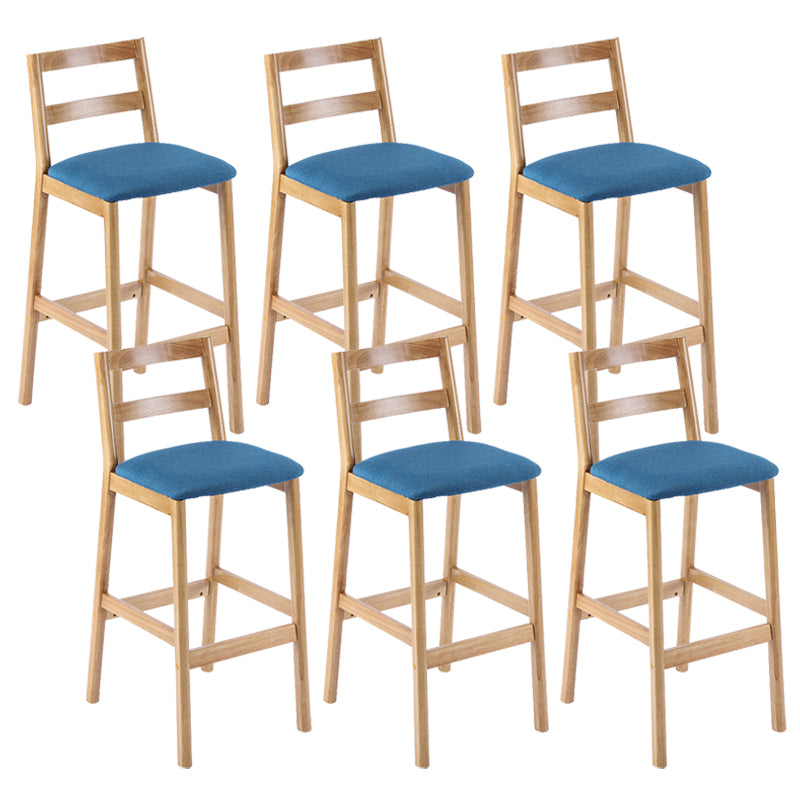 Cafe Simple Solid Wood Barstool Indoor Bar Stool with Backrest