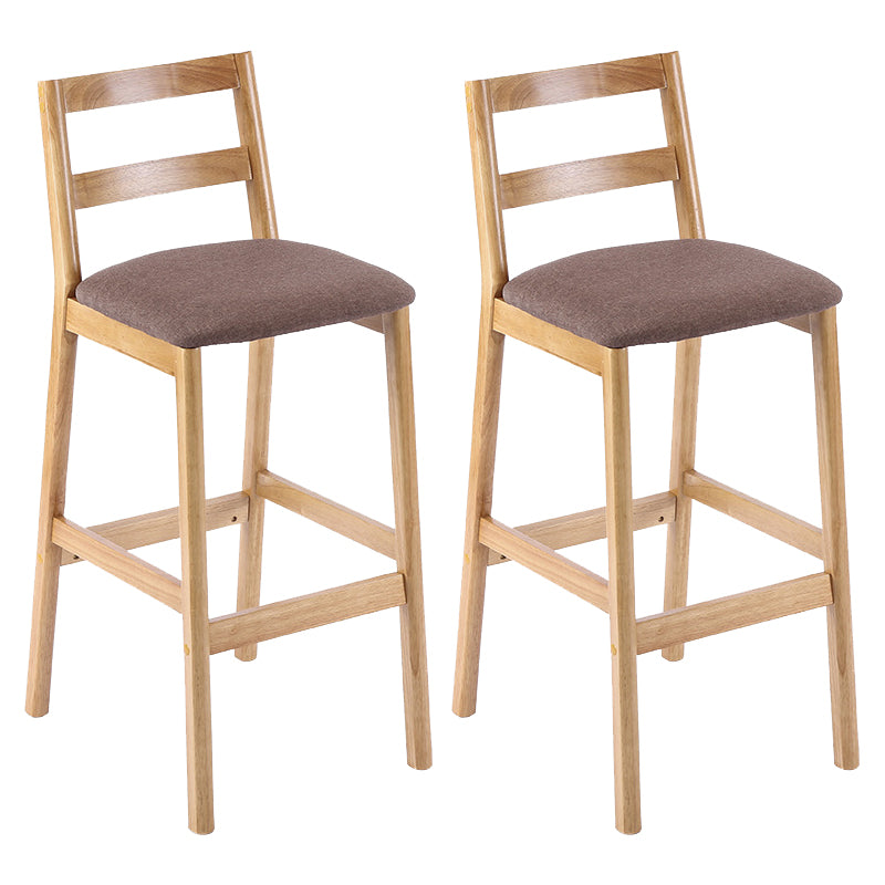 Cafe Simple Solid Wood Barstool Indoor Bar Stool with Backrest