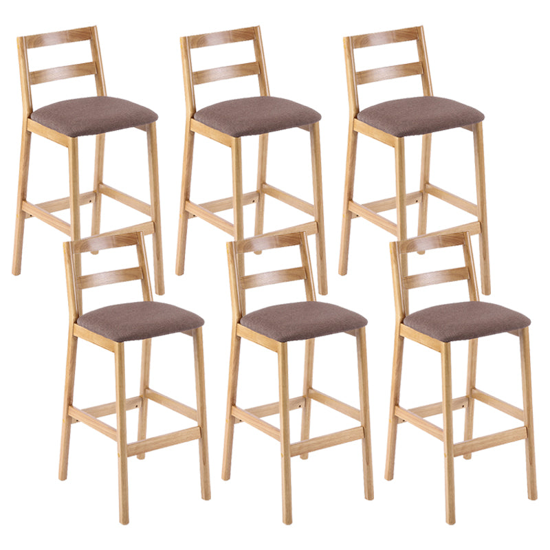 Cafe Simple Solid Wood Barstool Indoor Bar Stool with Backrest