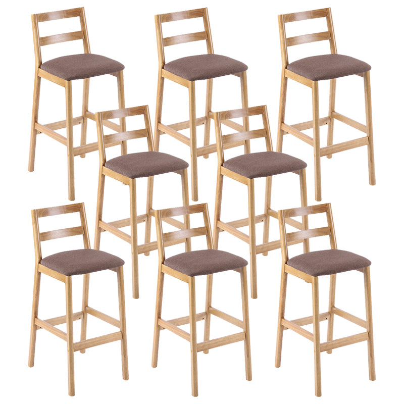 Cafe Simple Solid Wood Barstool Indoor Bar Stool with Backrest