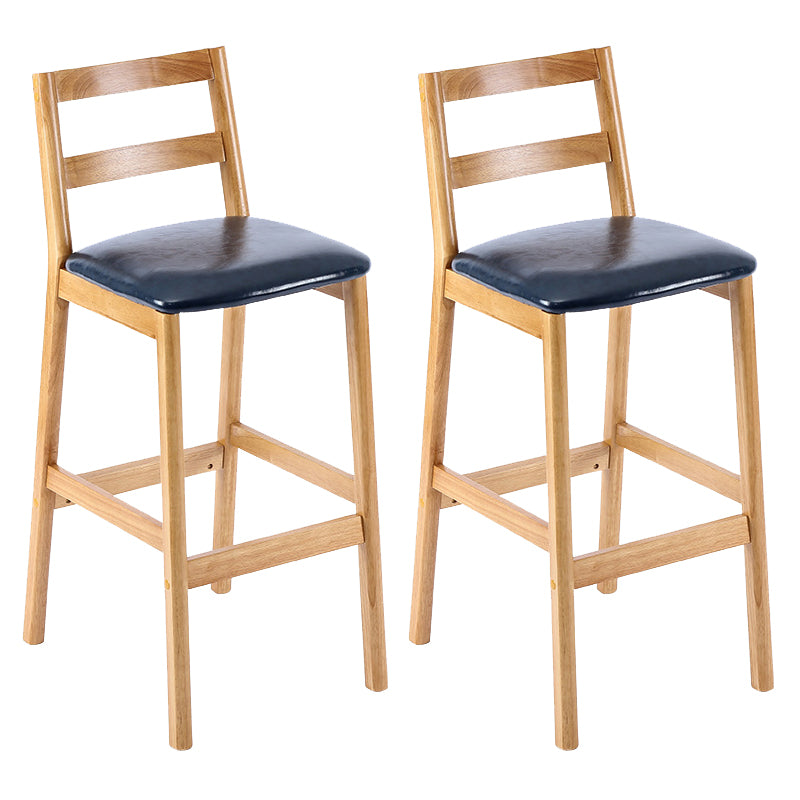 Cafe Simple Solid Wood Barstool Indoor Bar Stool with Backrest