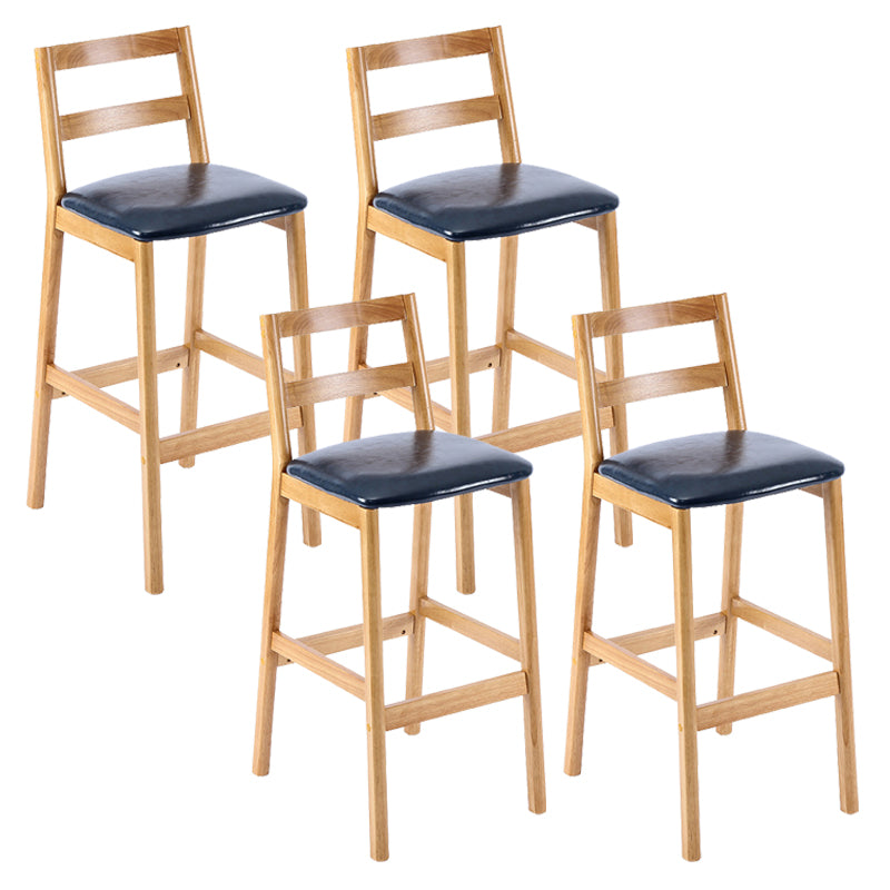 Cafe Simple Solid Wood Barstool Indoor Bar Stool with Backrest