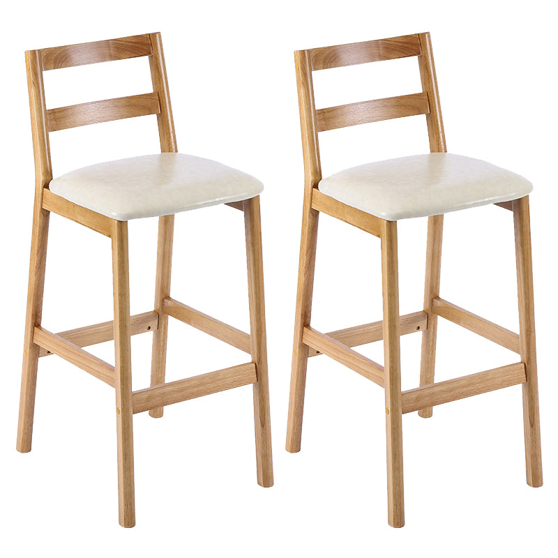 Cafe Simple Solid Wood Barstool Indoor Bar Stool with Backrest
