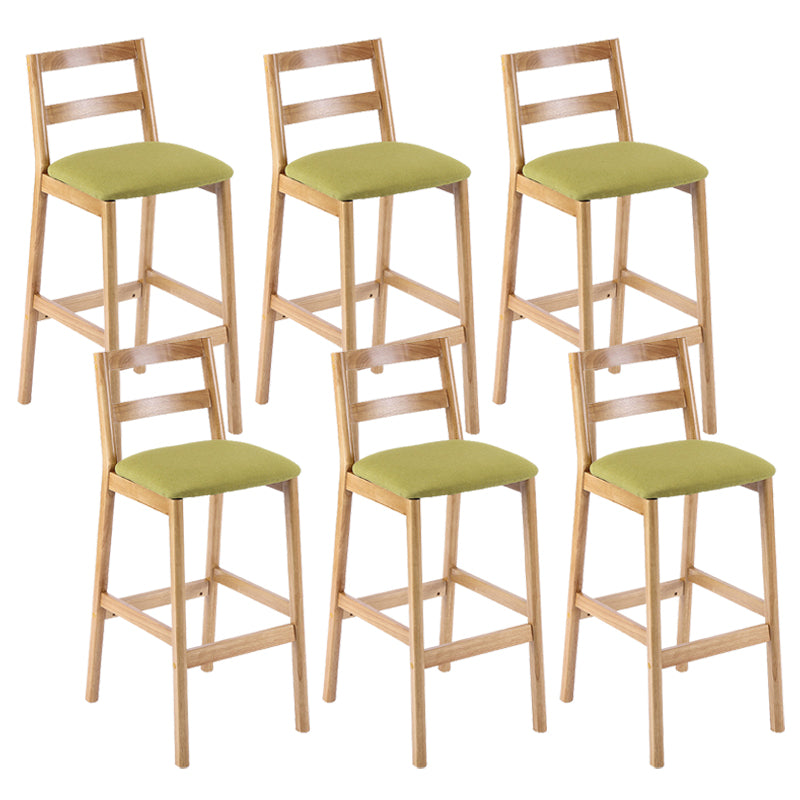 Cafe Simple Solid Wood Barstool Indoor Bar Stool with Backrest